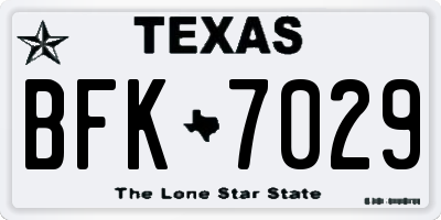 TX license plate BFK7029