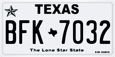 TX license plate BFK7032