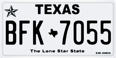 TX license plate BFK7055