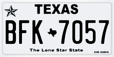 TX license plate BFK7057