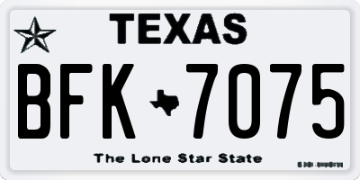 TX license plate BFK7075