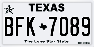 TX license plate BFK7089