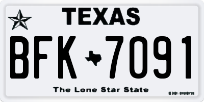TX license plate BFK7091