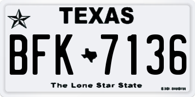 TX license plate BFK7136