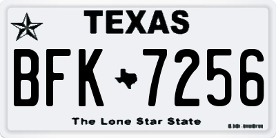 TX license plate BFK7256