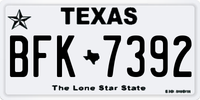 TX license plate BFK7392