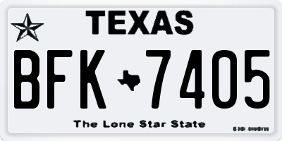 TX license plate BFK7405