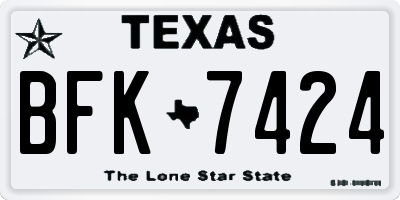TX license plate BFK7424