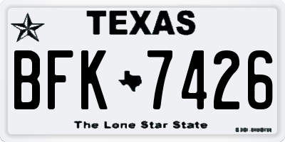 TX license plate BFK7426
