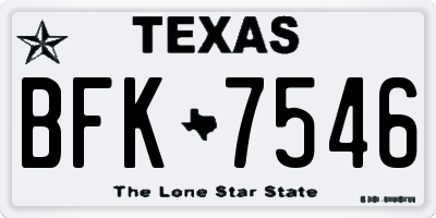 TX license plate BFK7546