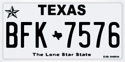 TX license plate BFK7576