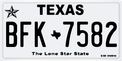 TX license plate BFK7582