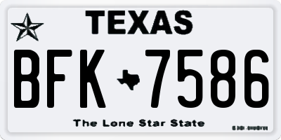 TX license plate BFK7586