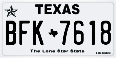 TX license plate BFK7618