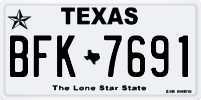 TX license plate BFK7691