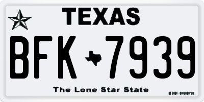 TX license plate BFK7939