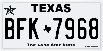 TX license plate BFK7968