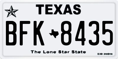 TX license plate BFK8435