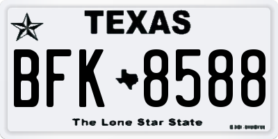 TX license plate BFK8588
