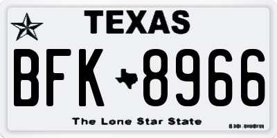 TX license plate BFK8966