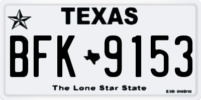 TX license plate BFK9153
