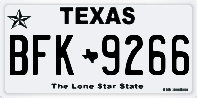 TX license plate BFK9266