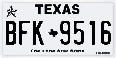 TX license plate BFK9516