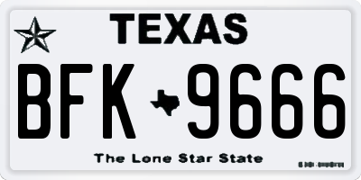 TX license plate BFK9666