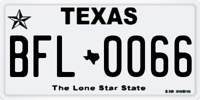 TX license plate BFL0066