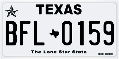 TX license plate BFL0159