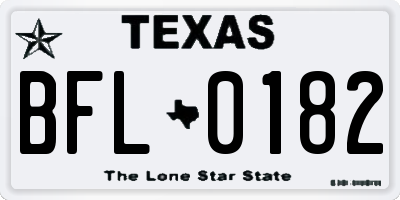 TX license plate BFL0182