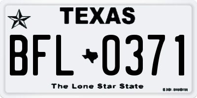 TX license plate BFL0371