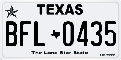 TX license plate BFL0435