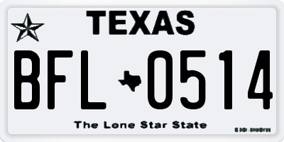 TX license plate BFL0514