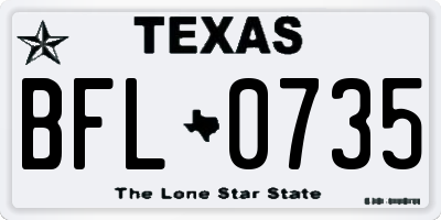 TX license plate BFL0735