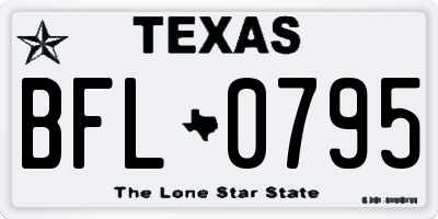 TX license plate BFL0795