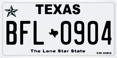 TX license plate BFL0904