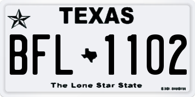 TX license plate BFL1102