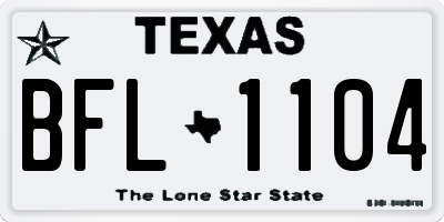 TX license plate BFL1104