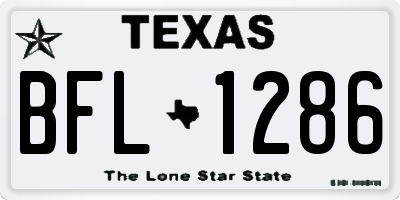 TX license plate BFL1286