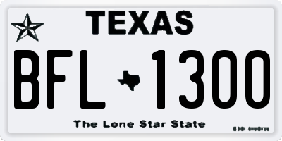 TX license plate BFL1300