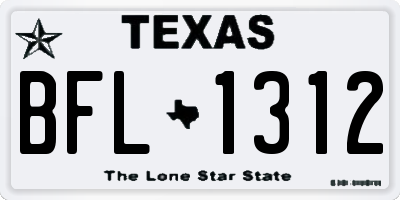 TX license plate BFL1312