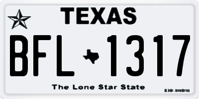 TX license plate BFL1317