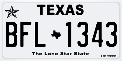 TX license plate BFL1343