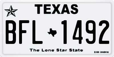 TX license plate BFL1492