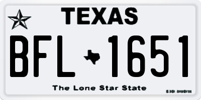 TX license plate BFL1651