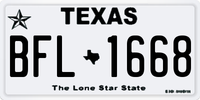 TX license plate BFL1668