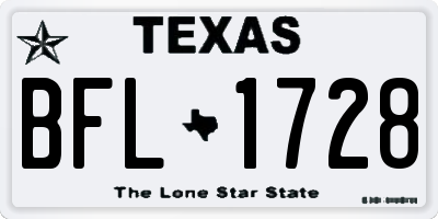 TX license plate BFL1728