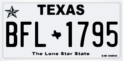 TX license plate BFL1795