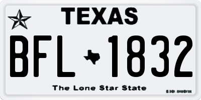 TX license plate BFL1832